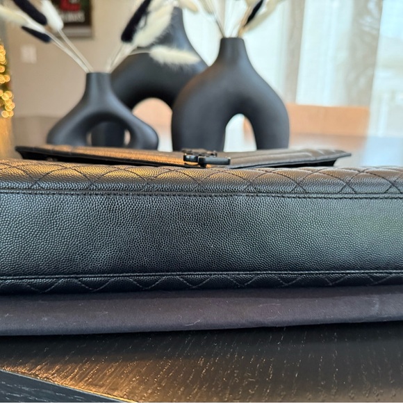 Saint Laurent ‘Large Monogram' Chevron Quilted Leather Shoulder Bag - Picture 3 of 11